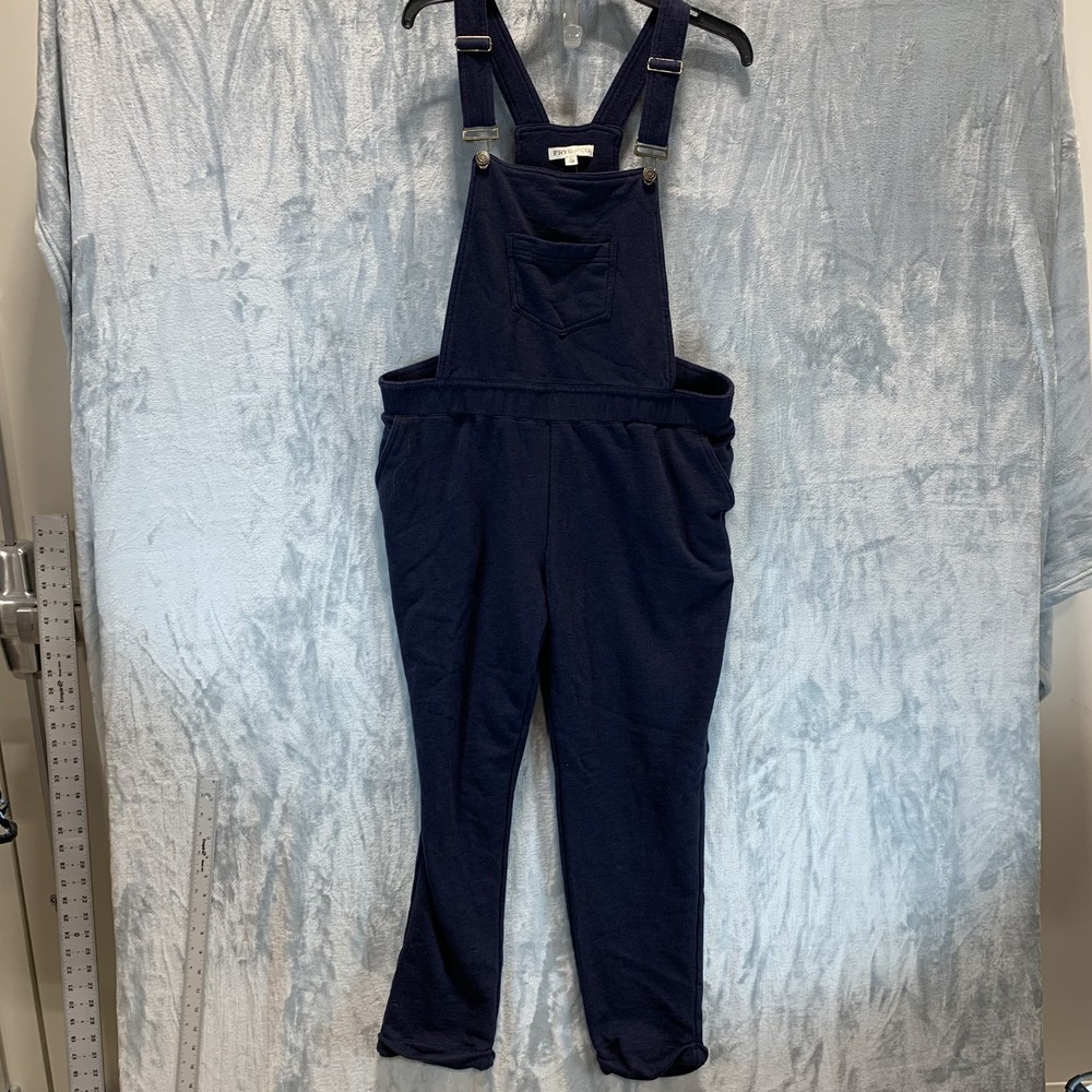 Frye and Co. Women's Overalls Bibs L Navy Blue Pants Cotton Pockets